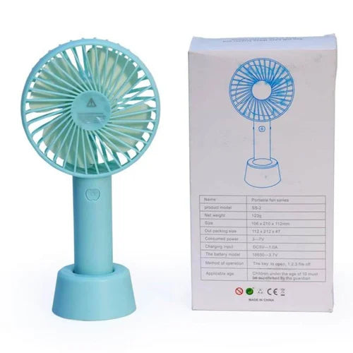 Portable USB Mini Fan – Rechargeable 3-Speed Handheld  Cooling Fan (Random Color)