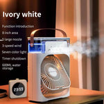 10-Inch Portable Air Conditioner Fan – USB Rechargeable Mist Fan with LED Light & Humidifier