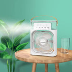 10-Inch Portable Air Conditioner Fan – USB Rechargeable Mist Fan with LED Light & Humidifier