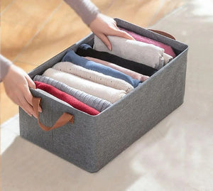 Foldable Clothes Organizer Box – With Dual Handles for Wardrobe Storage
