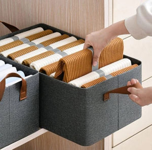 Foldable Clothes Organizer Box – With Dual Handles for Wardrobe Storage