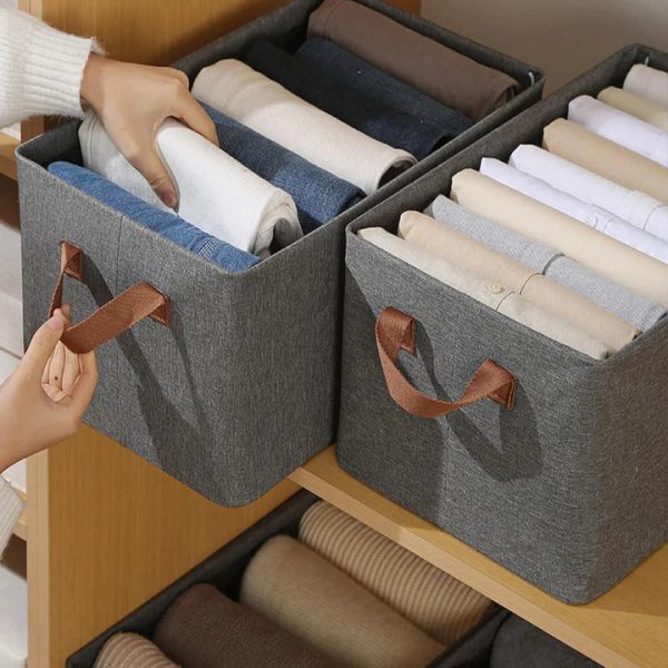 Foldable Clothes Organizer Box – With Dual Handles for Wardrobe Storage