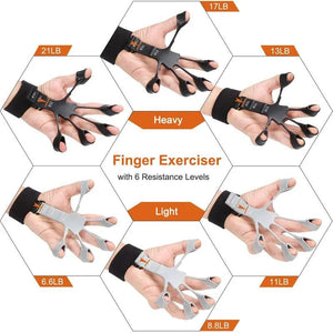 Silicone Hand Grip Strengthener & Finger Stretcher – Grip Trainer for Fitness