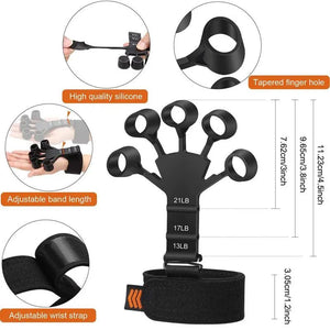 Silicone Hand Grip Strengthener & Finger Stretcher – Grip Trainer for Fitness